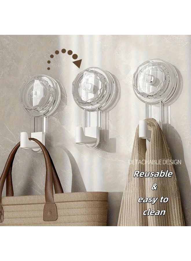 Black Suction Cup Hook Strong Non Perforated Viscose Reusable Removable Wall Door - Image 2