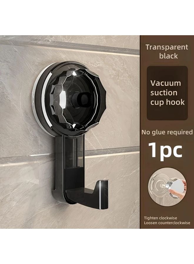 Black Suction Cup Hook Strong Non Perforated Viscose Reusable Removable Wall Door - Image 1