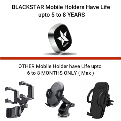 Blackstar NANO Mag : Compact Size Magnetic Mobile Phone Holder For Car Dashboard/Phone Mount Stand For Use in Car/Home-Compatible for Mobiles with Weight Under 200g (MAGSAFE Incompatible) (Metal Body) - Image 2