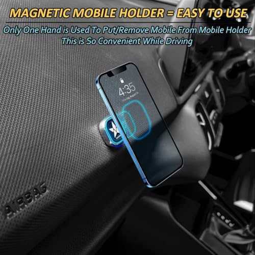 Blackstar NANO Mag : Compact Size Magnetic Mobile Phone Holder For Car Dashboard/Phone Mount Stand For Use in Car/Home-Compatible for Mobiles with Weight Under 200g (MAGSAFE Incompatible) (Metal Body) - Image 5