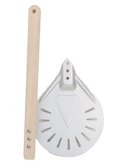 Y&D Round Perforated Pizza Peel Aluminum Material Non slip Durable Turning Detachable Wood Handle  - Image 2