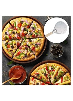 Y&D Round Perforated Pizza Peel Aluminum Material Non slip Durable Turning Detachable Wood Handle  - Image 4