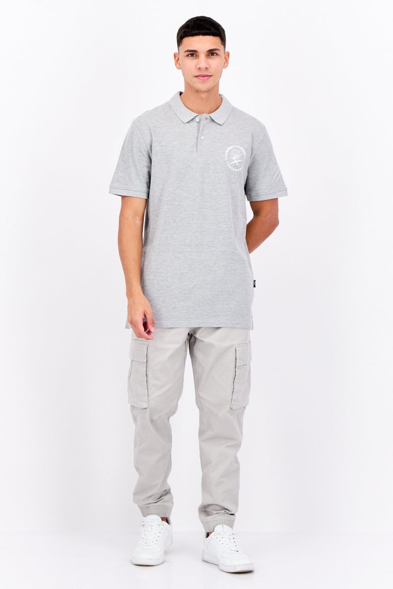 PHILIPP PLEIN Plein Sport Men Sportswear Fit Short Sleeves Outdoor Polo Shirt, Grey - Image 4