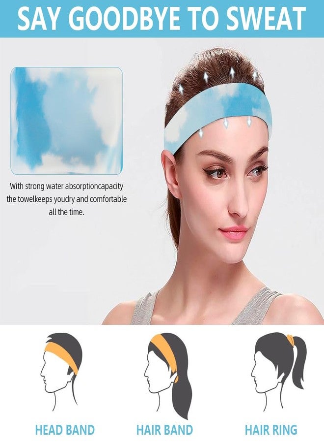 برو بيروس طوق رأس بروبيروس® للنساء والرجال، بتصميم عصري متدرج اللون الأزرق، سريع الجفاف، مناسب للرياضة واليوغا والجري، مناسب لجميع الفصول، قطعة رأس رياضية أنيقة - Image 4