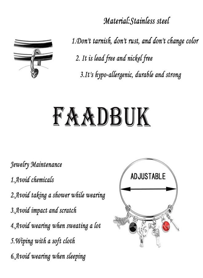 FAADBUK Six of Crows Inspired Bracelet Shadow and Bone Gift Crow Club Gift for Kaz Inez and Jasper Fans (Crow Bracelet) - Image 2