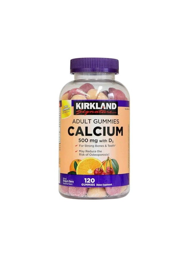 Kirkland Signature Kirkland Signature Chewable Calcium with Vitamin D3 Adult Gummies, 120 ct x 1 Bottle - Image 1