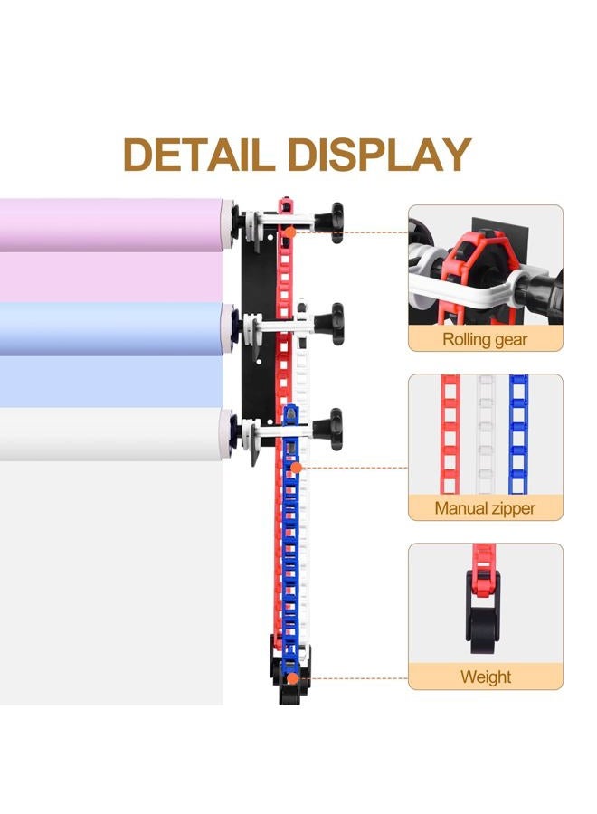 EMART Expand Roller Backdrop Wall Mounting - 3 Chain Manual Photography Support System, Ceiling Background Holder Attached into Tripod Stand for Video Studio Live Streaming - Image 3