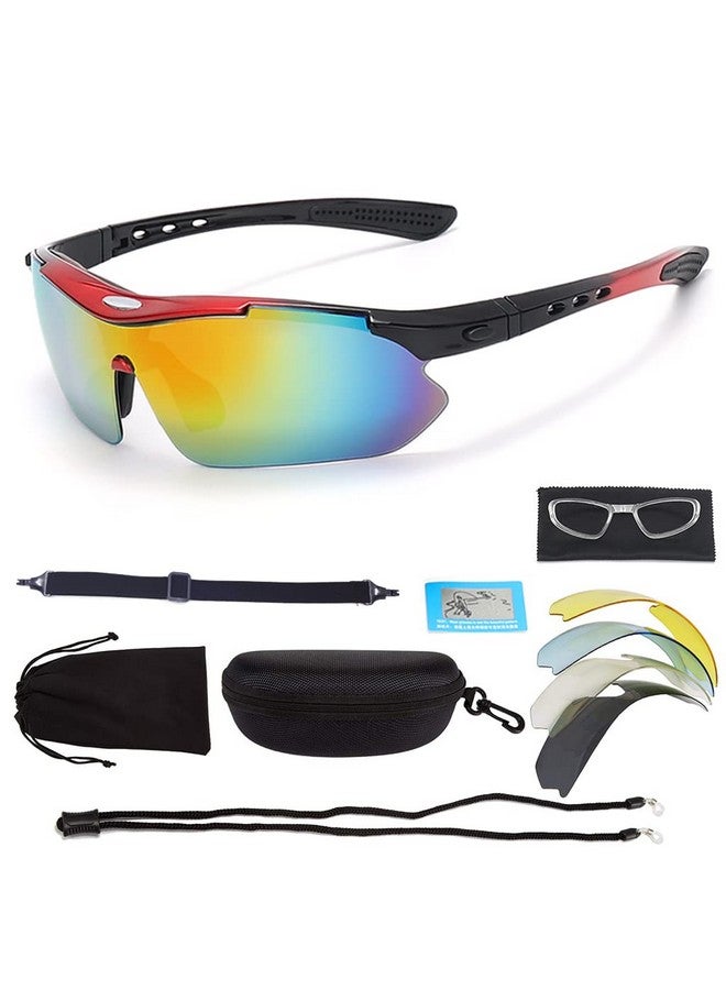 برو بيروس نظارات شمسية رياضية مستقطبة من PROBEROS مع 3 أو 5 عدسات قابلة للتبديل، نظارات ركوب الدراجات للرجال والنساء، البيسبول والجري وصيد الأسماك والجولف والقيادة، متعددة الألوان - Image 1