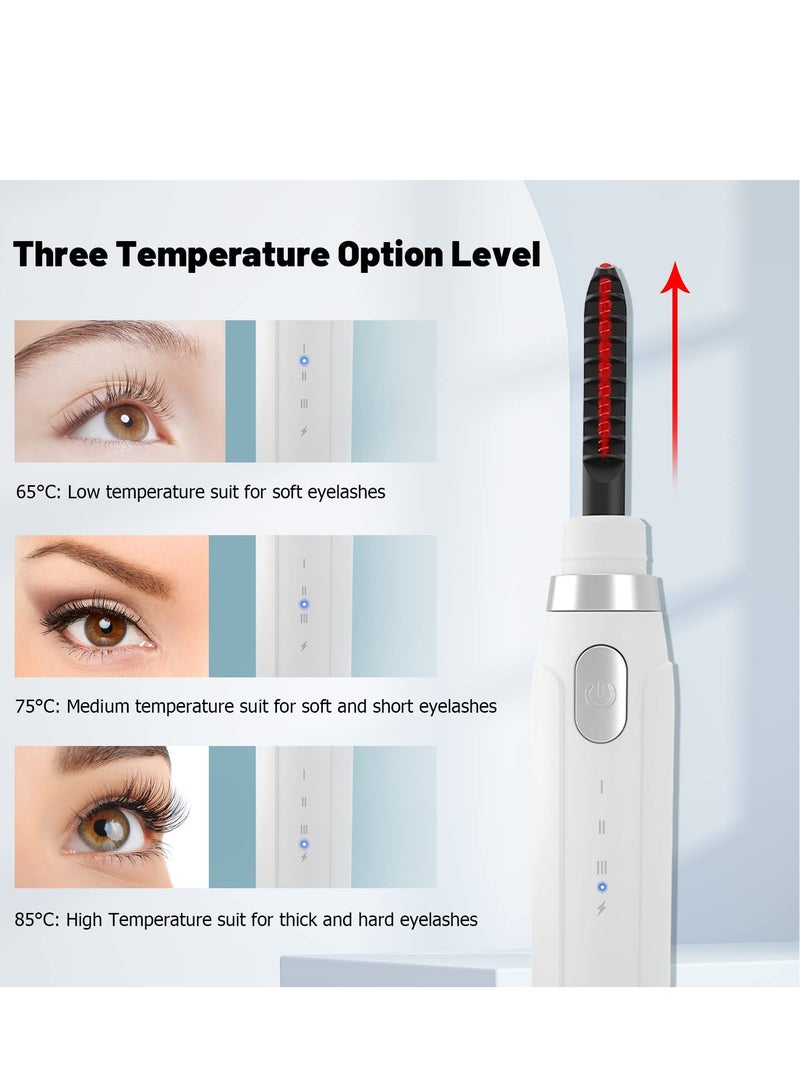 SYOSI Heated Eyelash Curlers, Electric Eyelash Curlers, Portable Heated Lash Curler Rechargeable Heated Eyelash Curler with 3 Temperature Settings, Quick Forming, 24H Long Lasting for Women Girl