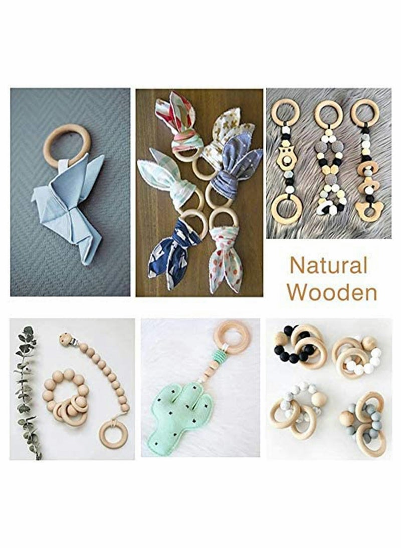 Excefore 20 Pcs Natural Wood Loop Ring Pendant Connector, Smooth Wood Circles Without Paint for Crafts, Home, Ring Pendant, DIY Connectors, Jewelry Making Accessory - 5.5cm x 10mm - Image 5