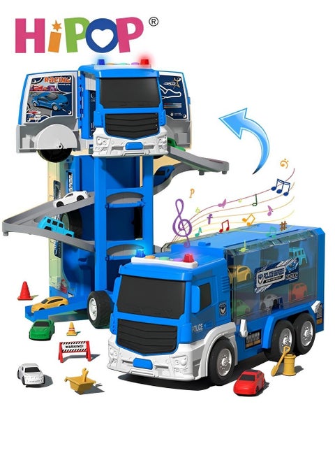 Vehicles Toy Set with Music and Story Functions,Transforming Car Toy,Ideal Gift for Kids Aged 3+