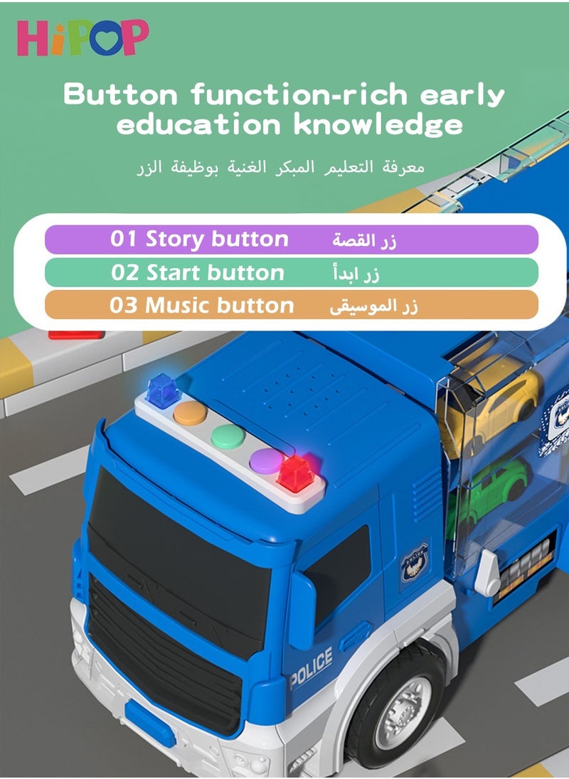 Vehicles Toy Set with Music and Story Functions,Transforming Car Toy,Ideal Gift for Kids Aged 3+