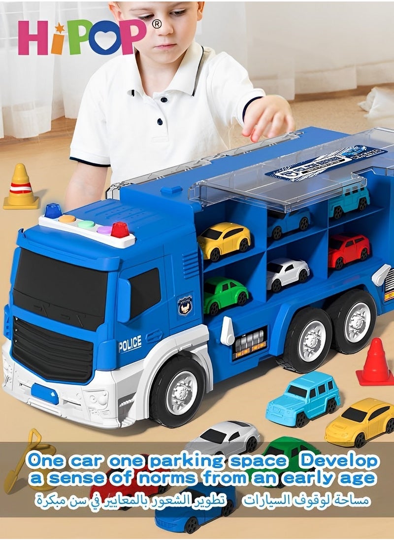 Vehicles Toy Set with Music and Story Functions,Transforming Car Toy,Ideal Gift for Kids Aged 3+