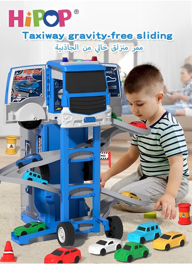 Vehicles Toy Set with Music and Story Functions,Transforming Car Toy,Ideal Gift for Kids Aged 3+