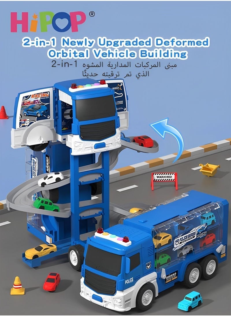 Vehicles Toy Set with Music and Story Functions,Transforming Car Toy,Ideal Gift for Kids Aged 3+