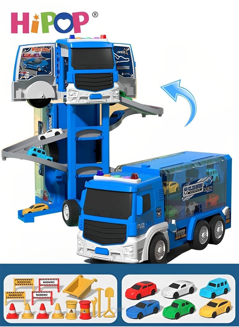 Vehicles Toy Set with Music and Story Functions,Transforming Car Toy,Ideal Gift for Kids Aged 3+