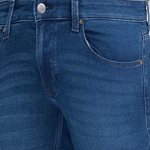 Spykar Men's Super Skinny Fit Low-Rise Casual Jeans Mid Blue - Image 2