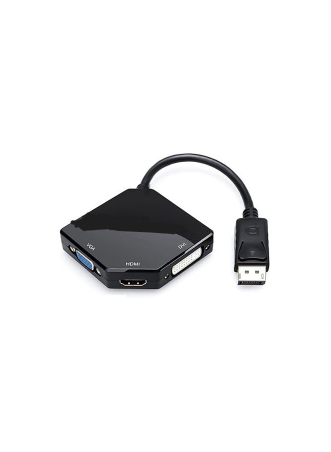 محول كابل متعدد الوظائف من DisplayPort DP2 إلى HDMI/VGA/DVI – يدعم دقة 1080p، موصل مطلي بالفضة، للاب توب والكمبيوتر المكتبي - Image 1