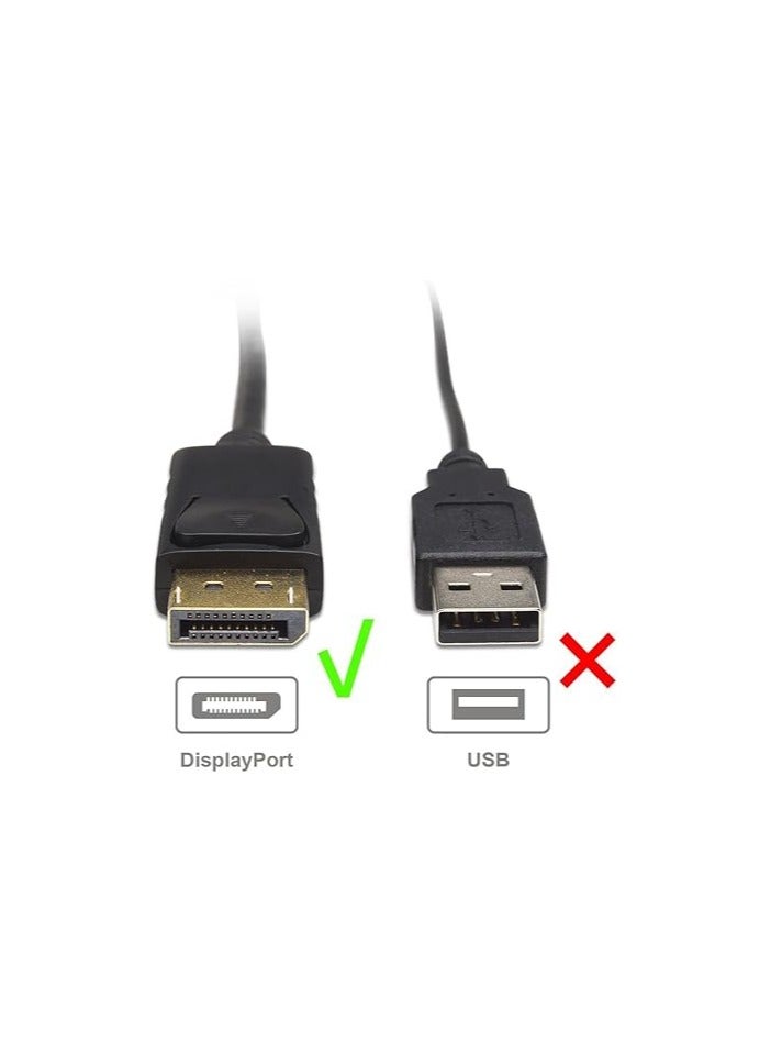 محول كابل متعدد الوظائف من DisplayPort DP2 إلى HDMI/VGA/DVI – يدعم دقة 1080p، موصل مطلي بالفضة، للاب توب والكمبيوتر المكتبي - Image 3