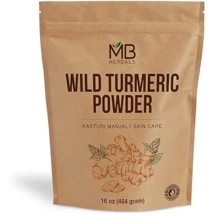 MB Herbals Wild Turmeric Powder 1 lb / 16 oz | Kasthuri Manjal | Kasturi Manjal | Curcuma aromatica | No Preservatives | Non GMO | Skin Care | External Use Only - Image 1