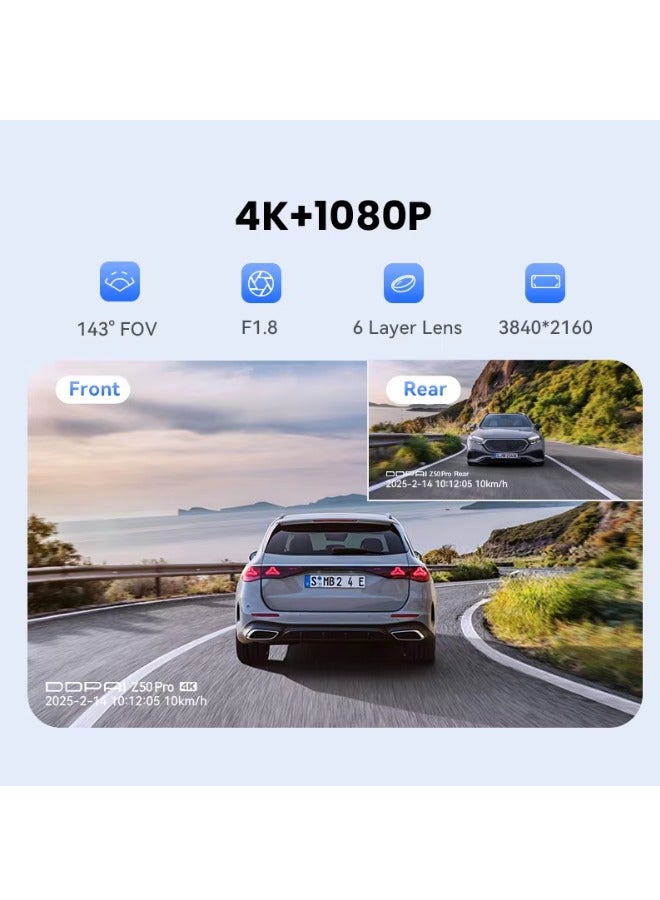 ddpai DDPAI Z50 Pro 4K Dash Cam Front and Rear Camera - Image 3