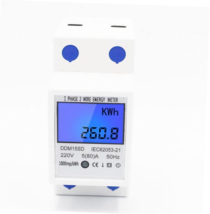 General purpose design Veemoon 220v Mini LCD Energy for Home Use Single Phase Power Consumption Monitor with Backlight Display Easy Installation Accurate Voltage and Amp Measurements General compatible practical design - Image 5