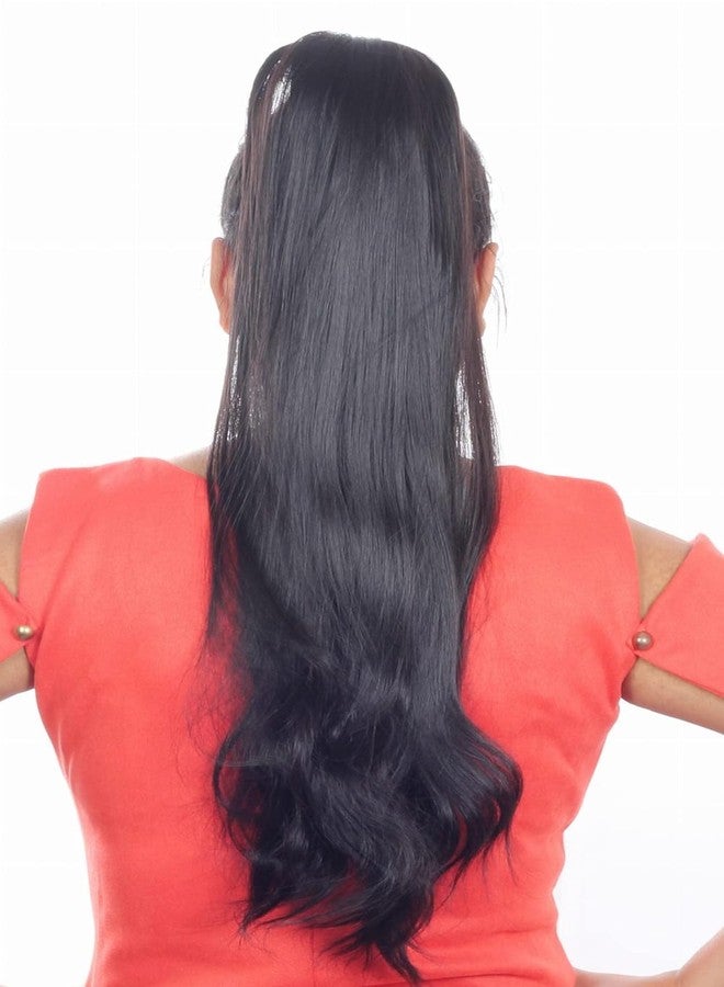 ريتزكارت وصلات شعر طويلة من ريتزكارت بطول 24 بوصة، أحدث وصلات الشعر الصناعية الملفوفة للنساء (أسود) - Image 2