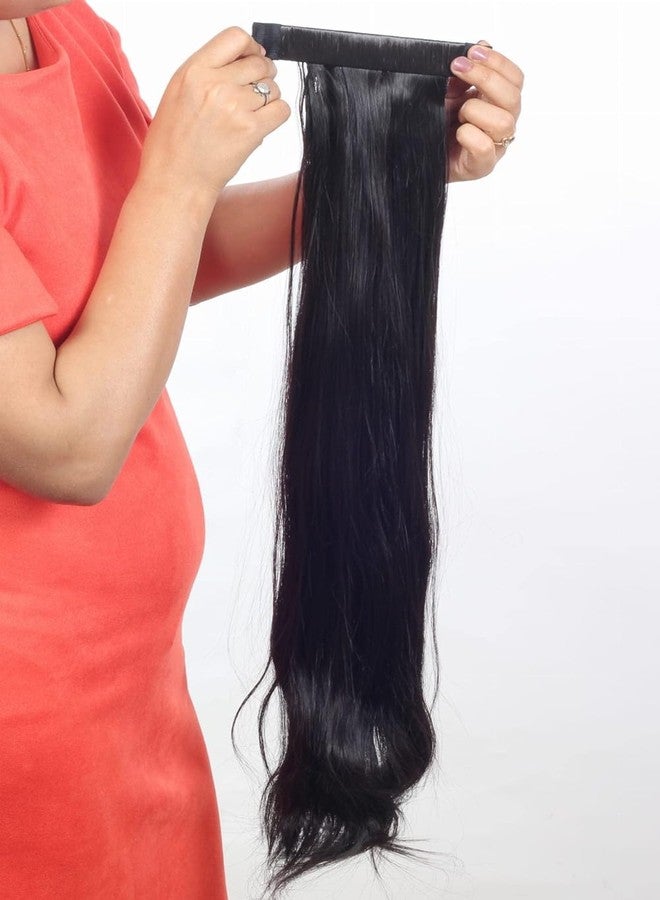ريتزكارت وصلات شعر طويلة من ريتزكارت بطول 24 بوصة، أحدث وصلات الشعر الصناعية الملفوفة للنساء (أسود) - Image 4