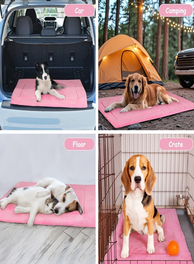 Kritter Planet Waterproof Foldable Dog Bed Pad for Camping & Travel, Portable Roll-Up Dog Bed Car Seat Pet Cushion Mat with Handles for Small & Medium Dogs, Indoor & Outdoor Use, Pink - Image 2