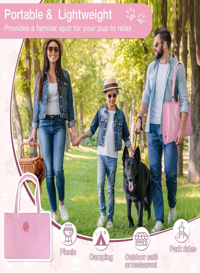 Kritter Planet Waterproof Foldable Dog Bed Pad for Camping & Travel, Portable Roll-Up Dog Bed Car Seat Pet Cushion Mat with Handles for Small & Medium Dogs, Indoor & Outdoor Use, Pink - Image 3