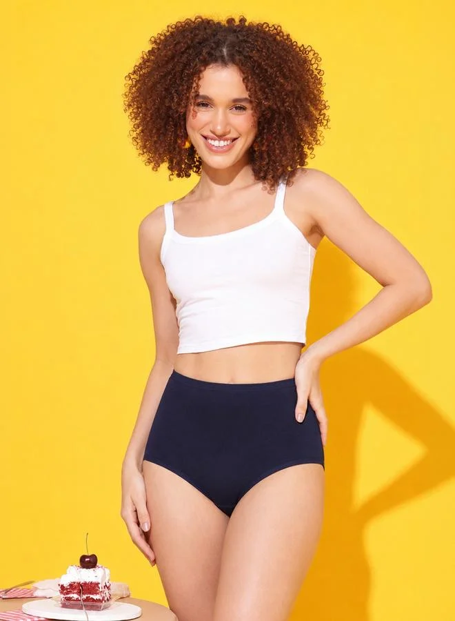 Clovia High Waist Hipster Panty with Inner Elastic - Cotton