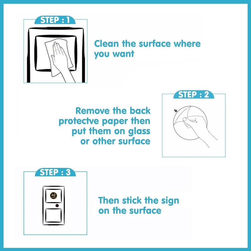 BerryBox NO ENTRY WITHOUT PERMISSION Self-Adhesive Golden Black High Grade Acrylic Sign Board for Kitchen Business Shops Hospital School Office Hotel Restaurant Company Malls Bank Home - Image 3