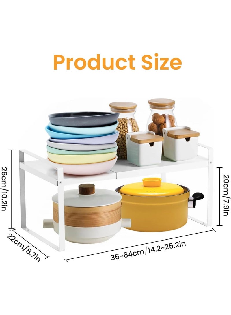 رف قابل للسحب متعدد الوظائف، رف تخزين للمطبخ (أبيض) - Image 3