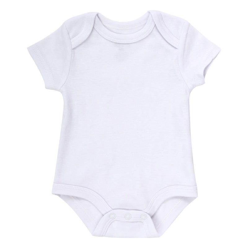 Baby Essentials Unisex Baby Boys and Girls Solid Color 6 Piece Bodysuit Set (Plain White 6 Piece, 3 Months) - Image 3