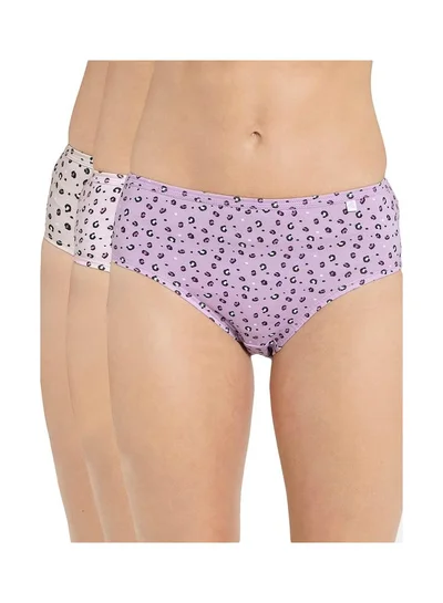 JOCKEY Jockey 1406 Women High Coverage Super Combed Cotton Mid Waist Hipster with Concealed Waistband and StayFresh Treatment Pack of 3