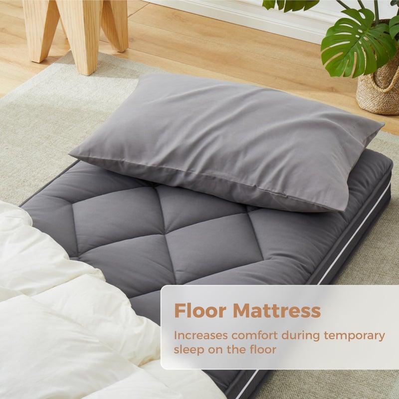 Jamdok 4Inch Narrow Twin Floor Mattress,3-Layer Structure Cot Mattress Topper,Gel Memory Foam,Removable Thickened Cover,Portable Roll Up Sleep Pad(75X30X4â€œ) - Image 5