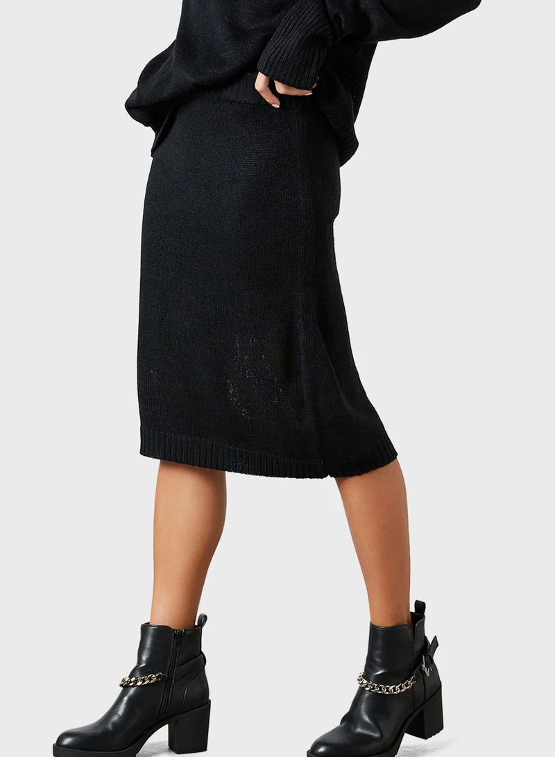 BRAVE SOUL Knitted Skirt Set