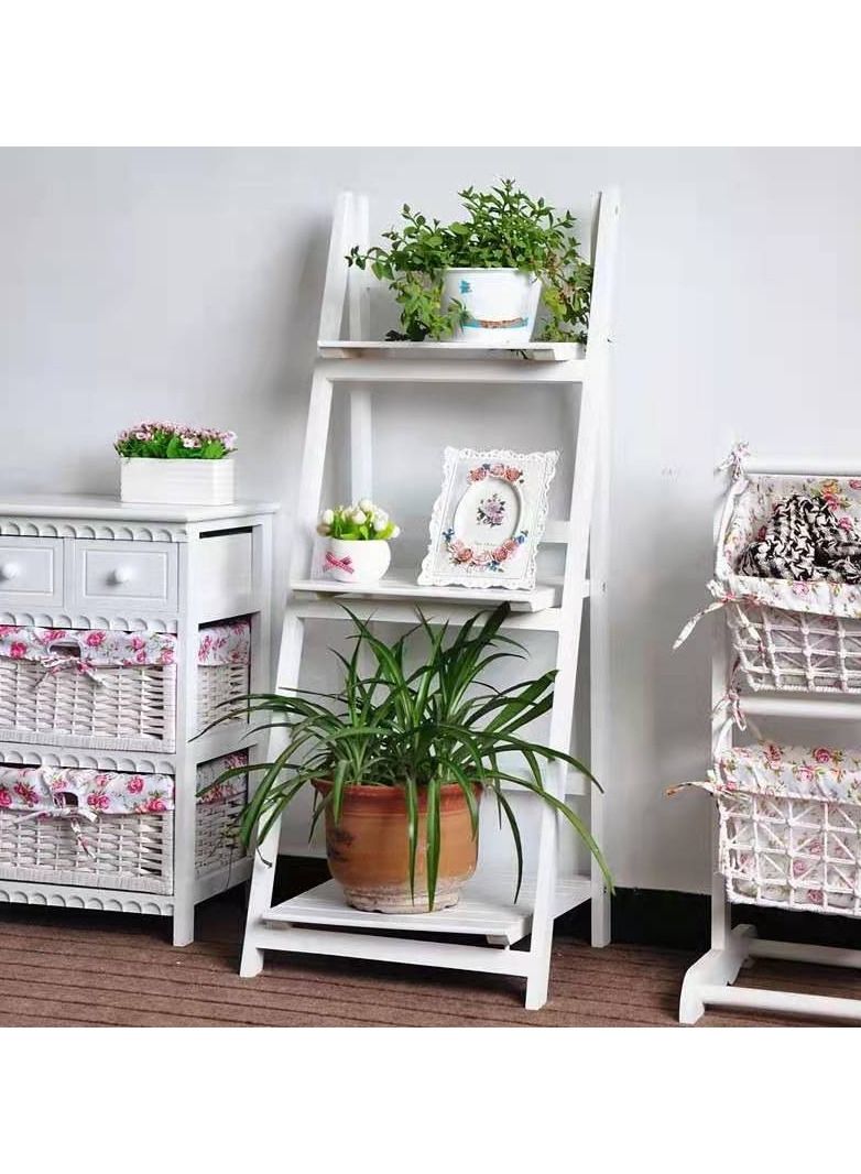 LINGWEI Wooden Foldable Flower Stand White 42x32x114 - Image 4