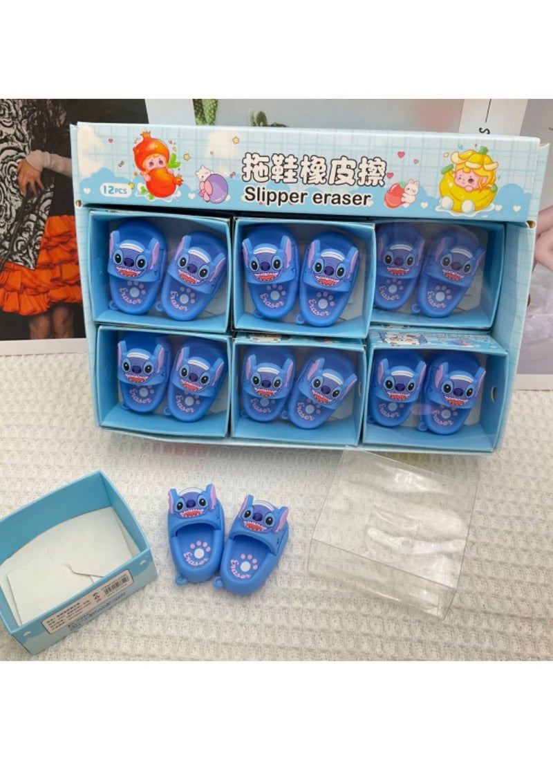 Disney Disney Stitch Mini Slipper Erasers - 6-Pack Portable Wipe-Clean Pencil Erasers | Cute Collectible Stationery for Kids & Students  - Image 1