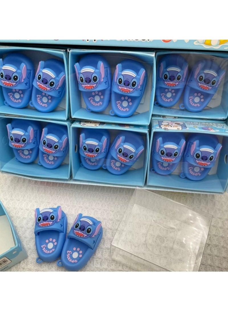 Disney Disney Stitch Mini Slipper Erasers - 6-Pack Portable Wipe-Clean Pencil Erasers | Cute Collectible Stationery for Kids & Students  - Image 2