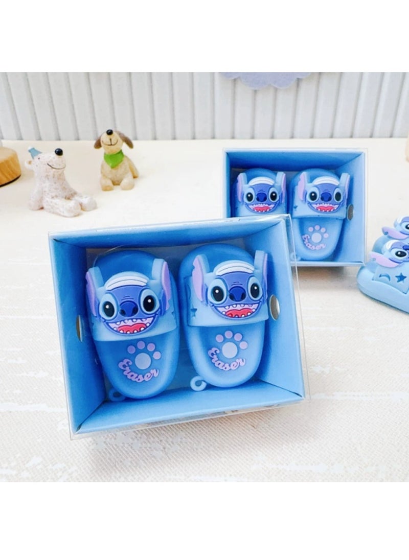 Disney Disney Stitch Mini Slipper Erasers - 6-Pack Portable Wipe-Clean Pencil Erasers | Cute Collectible Stationery for Kids & Students  - Image 3