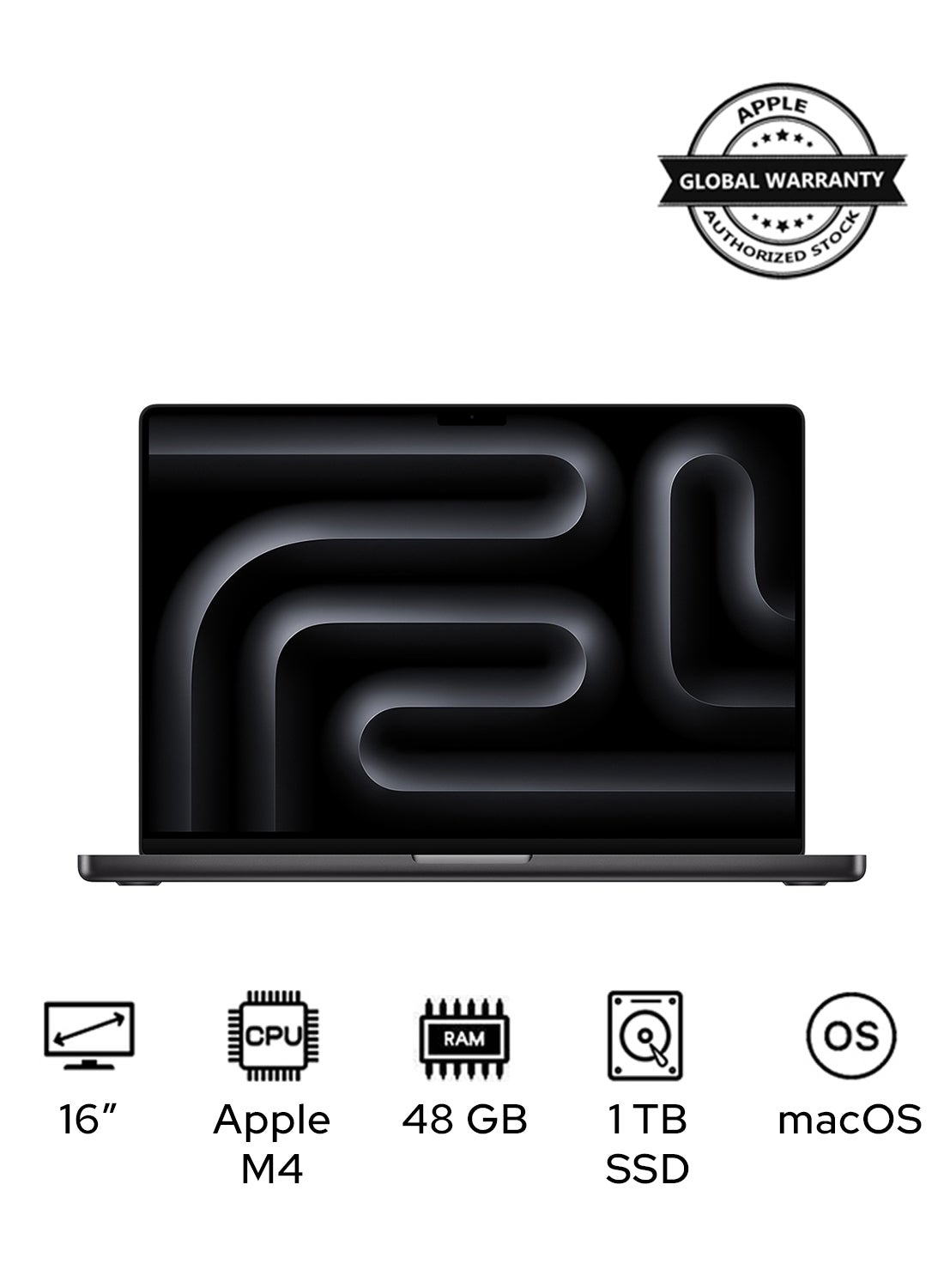 MacBook Pro MX313 Liquid XDR Retina 16-Inch Display, M4 Max Chip 16-Core CPU 40-Core GPU Processor/48GB RAM/1TB SSD/macOS(International Version) English Space Black