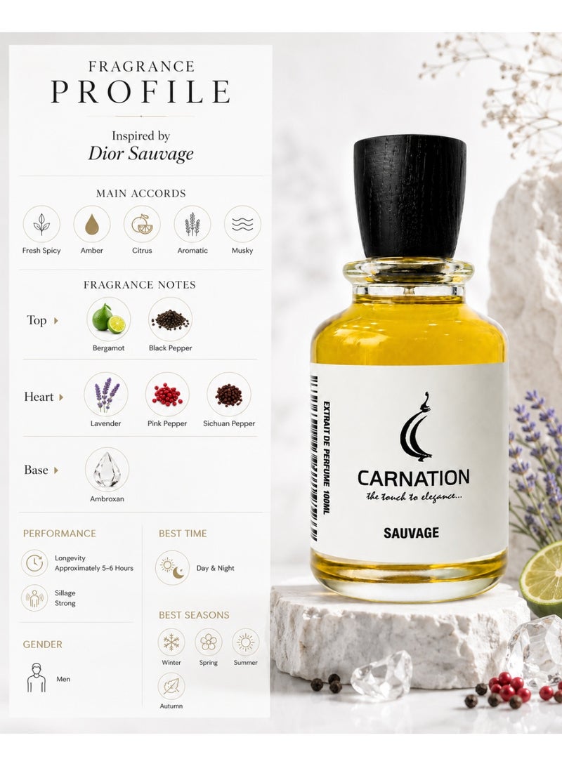 Carnation Fresh Spicy Aromatic Eau de Parfum for Men | Inspired by Dior Sauvage - Image 4