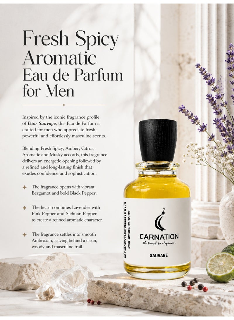 Carnation Fresh Spicy Aromatic Eau de Parfum for Men | Inspired by Dior Sauvage - Image 5