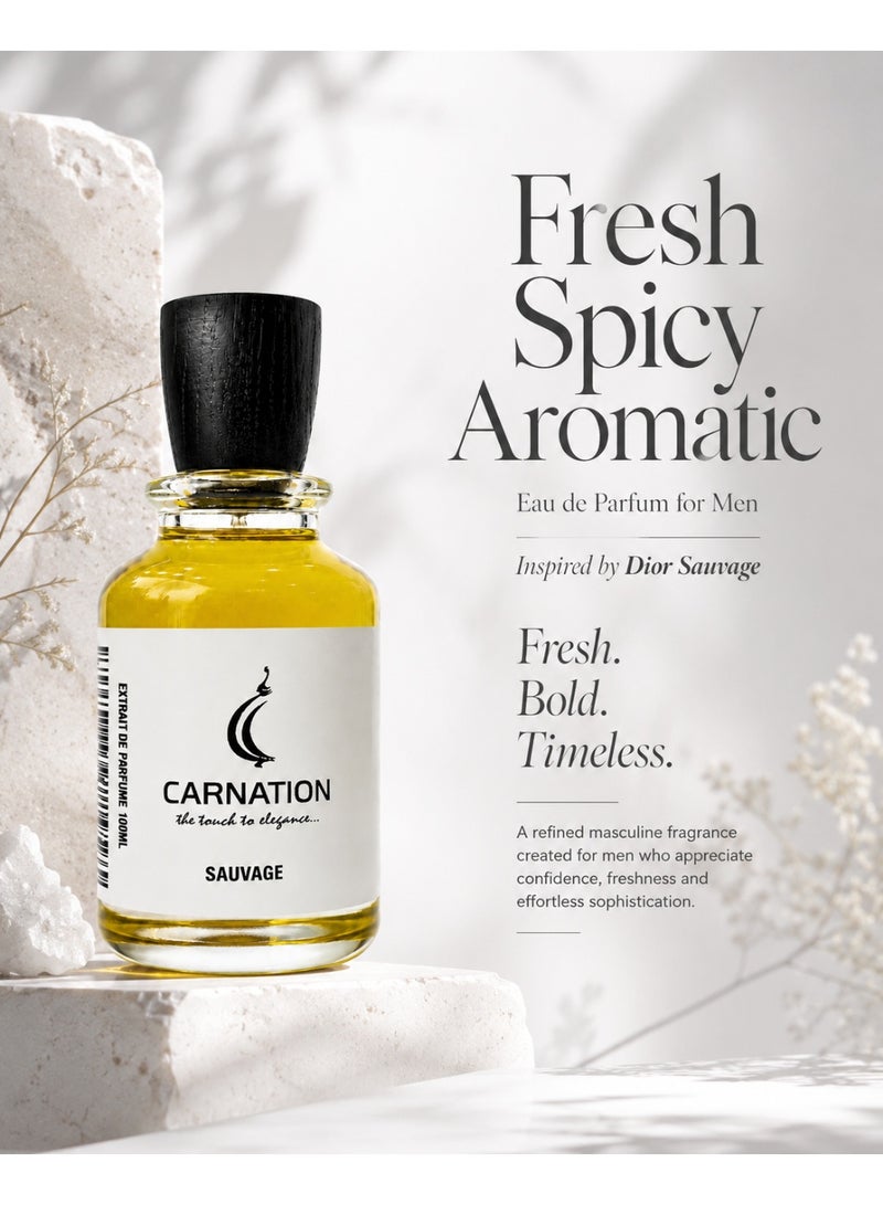 Carnation Fresh Spicy Aromatic Eau de Parfum for Men | Inspired by Dior Sauvage - Image 2
