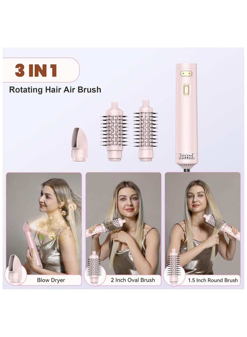 PANDA JOJO Hair Dryer Brush, 3 in 1 Rotating Hot Air Brush with Detachable Brush, 3 Heats and 2 Speeds Rotating Hair Dryer Spinning for Curl and Straight - Image 3