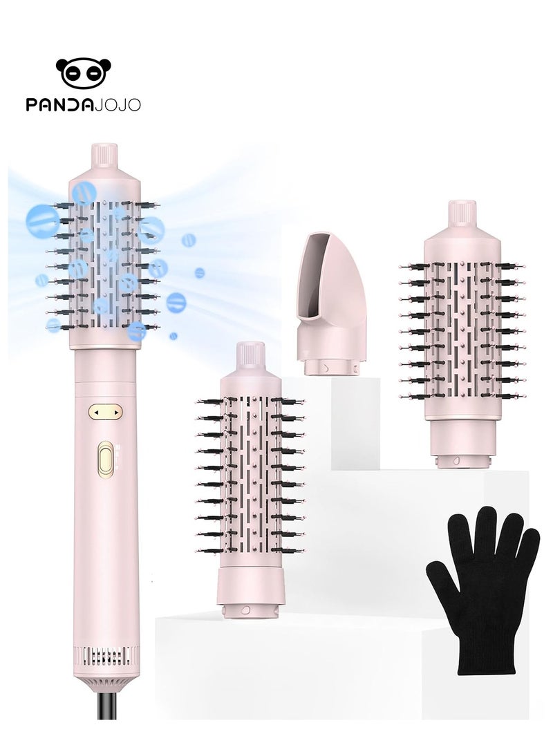 PANDA JOJO Hair Dryer Brush, 3 in 1 Rotating Hot Air Brush with Detachable Brush, 3 Heats and 2 Speeds Rotating Hair Dryer Spinning for Curl and Straight - Image 1