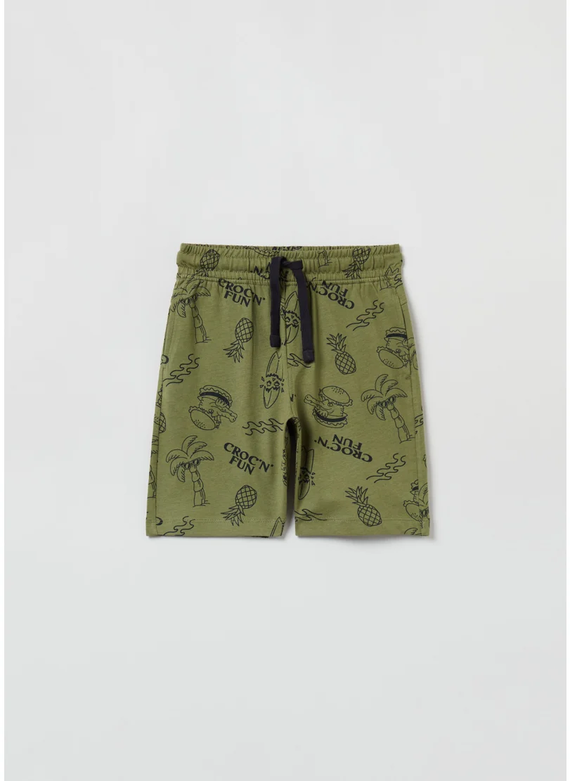 Ovs Bermuda Joggers With Crocodile Print