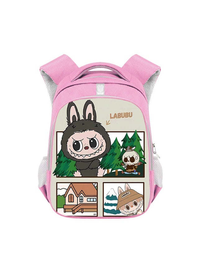 Labubu Backpack Student Large Capacity High-end Backpack Children's Wear-resistant Polyester Backpack 36*26*13CM - Image 1