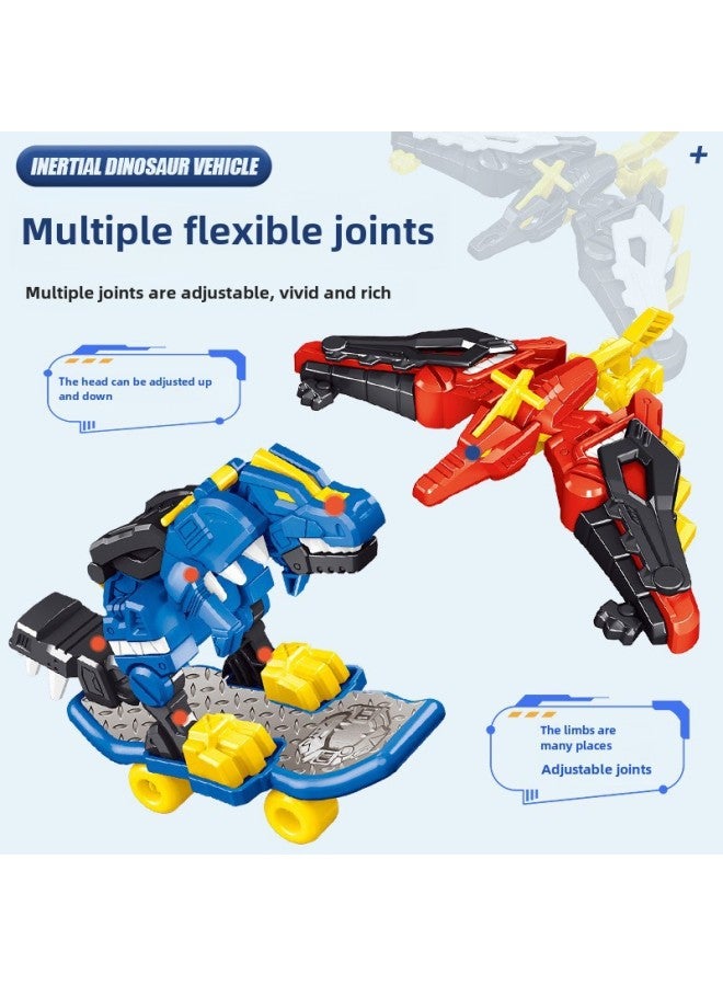 لعبة ميني سيكرت فورس سوبر ديناصور قوة حقيقية للأطفال ميكا كينغ كونغ لعبة روبوت سكوتر - اللون: 6202 لوح تزلج أزرق (5 عبوات) - Image 4